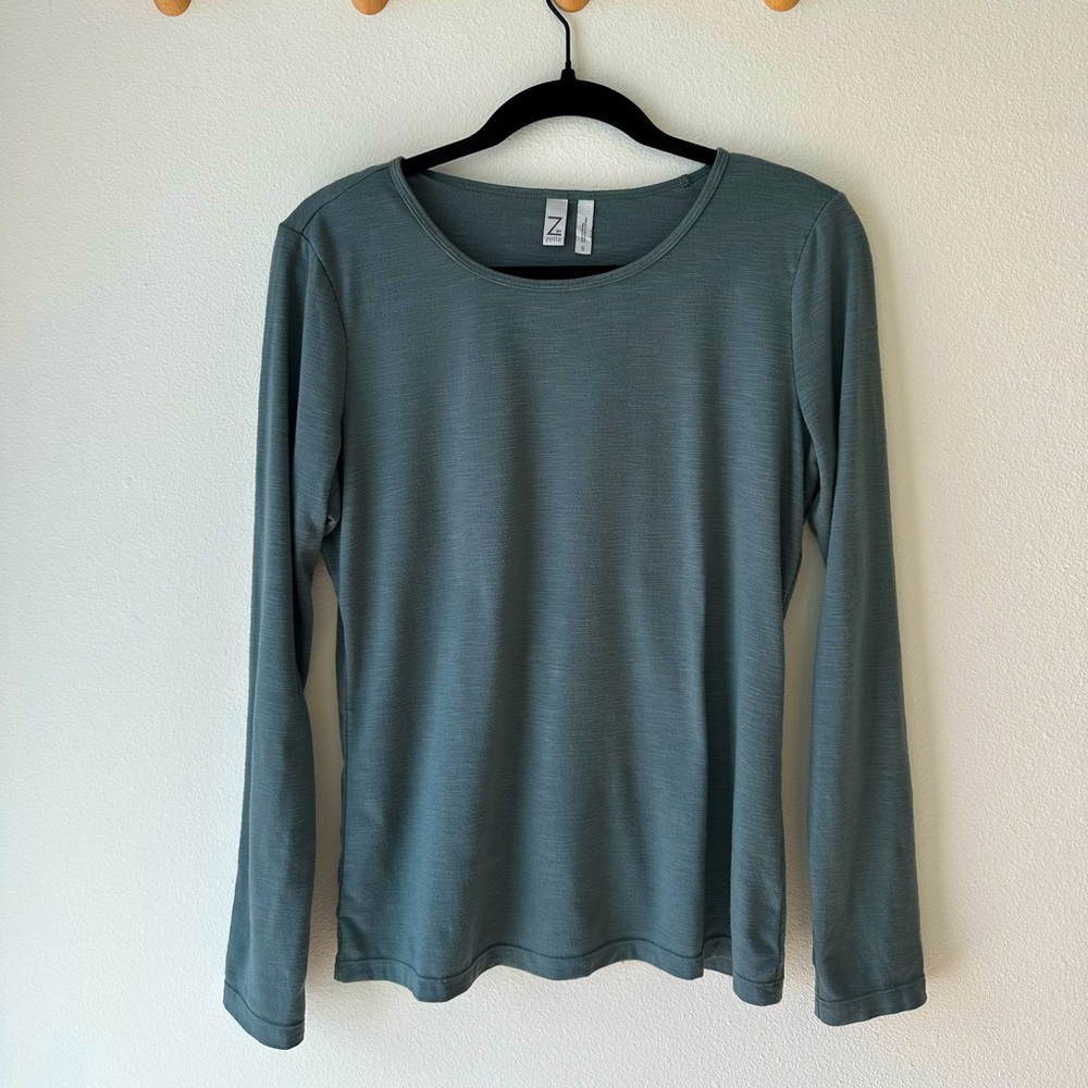 Z by Zella Lightweight Long Sleeve Tee Workout Top | Blue Grey | Small
